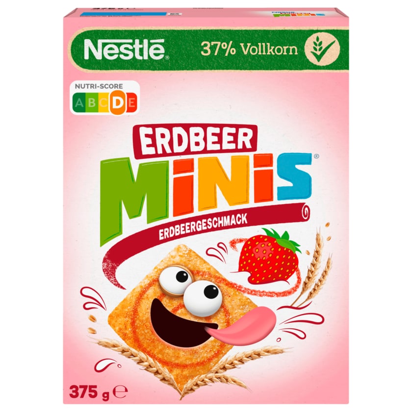 Nestlé Erdbeer Minis Cerealien mit Erdbeergeschmack und Vollkorn 375g